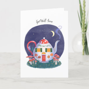 Mushroom Teapot-Hütte Got Well Card Karte