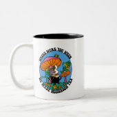 Mushroom Tee Trippy 70er Frogs Rainbow Zweifarbige Tasse (Links)