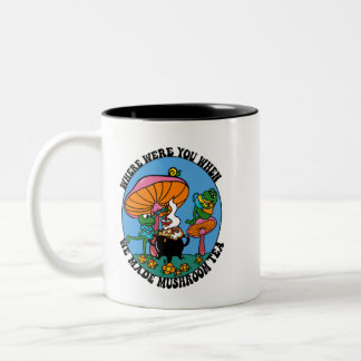 Mushroom Tee Trippy 70er Frogs Rainbow Zweifarbige Tasse