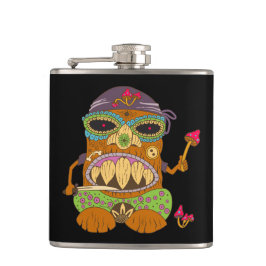 Mushroom Tiki Koch, Funny Black Flachmann