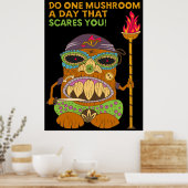 Mushroom Tiki Koch mit lustigem Zitat, Schwarz Poster (Küche)