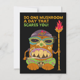 Mushroom Tiki Koch mit lustigem Zitat, Schwarz Postkarte