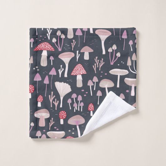 Mushroom Toadstool Fungi Badhandtuch Set (Waschlappen)