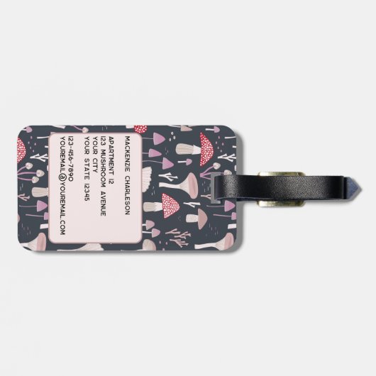 Mushroom Toadstool Fungi Personalisiert Gepäckanhänger (Rückseite horizontal)