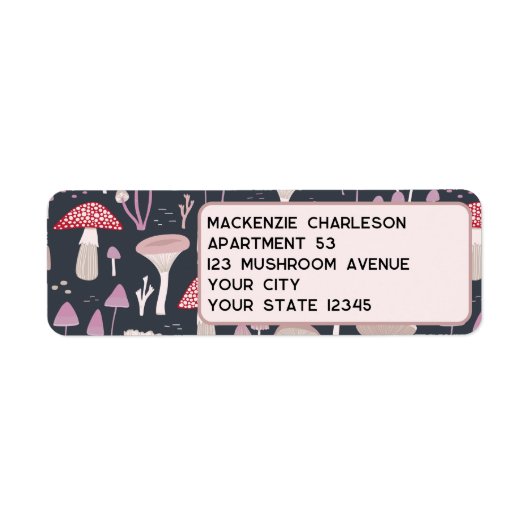 Mushroom Toadstool Fungi Rücksendeadresse (Vorne)