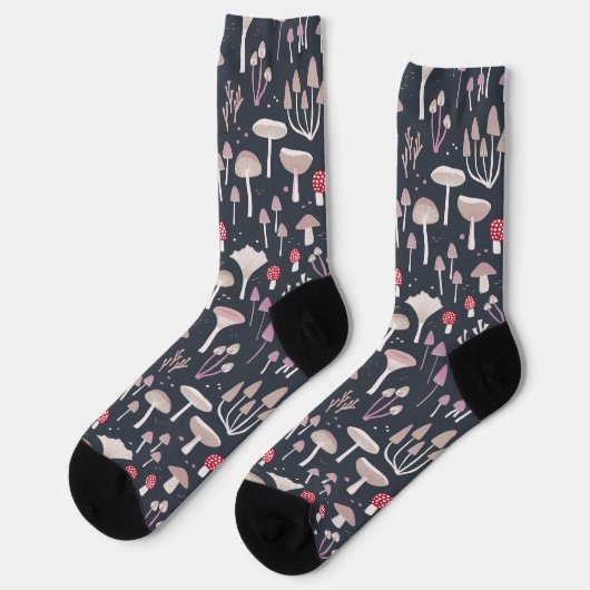 Mushroom Toadstool Fungi Socken (Linkes Detail)