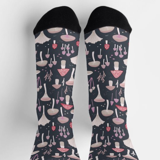 Mushroom Toadstool Fungi Socken (Oben)