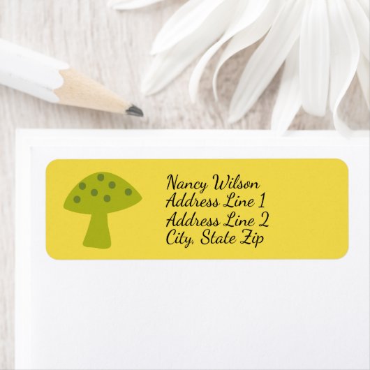 Mushroom Toadstool Rücksendeadresse Label Linse Gr (Insitu)