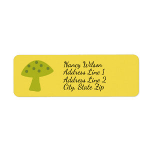 Mushroom Toadstool Rücksendeadresse Label Linse Gr