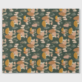 Mushroom Toadstool Woodland Coodcore Grün Geschenkpapier (Flach)