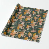 Mushroom Toadstool Woodland Coodcore Grün Geschenkpapier (Ungerollt)