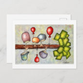 Mushroom Tree Wasserfarbe Postkarte (Vorne/Hinten)