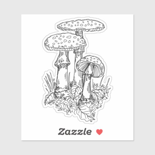 Mushroom Trio Sticker (Blatt)