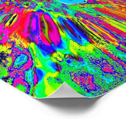 Mushroom Tye Dye Neon Poster (Ecke)