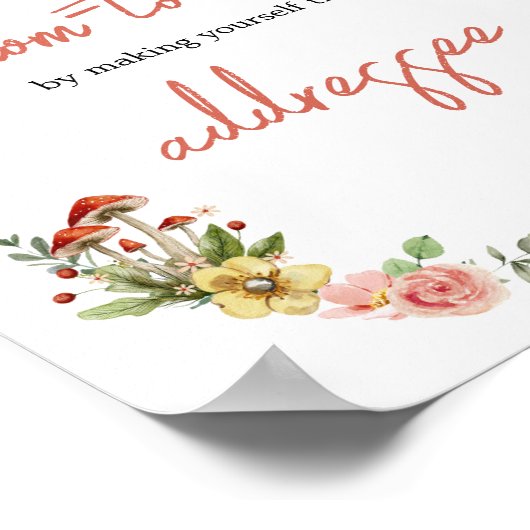 Mushroom-Umschlagstation für verzauberte Wildblume Poster (Ecke)