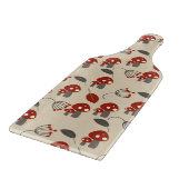 Mushroom und Blätter Retro-Muster Schneidebrett (Ecke)