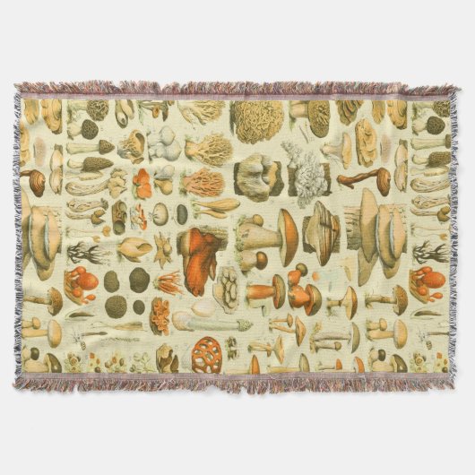 Mushroom Vintag Toadstool Antike Illustration Decke (Vorderseite)