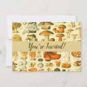 Mushroom Vintag Toadstool Antike Illustration Einladung (Vorderseite)