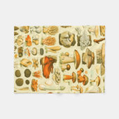 Mushroom Vintag Toadstool Antike Illustration Fleecedecke (Vorderseite (Horizontal))