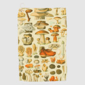 Mushroom Vintag Toadstool Antike Illustration Golfhandtuch (Vorderseite)