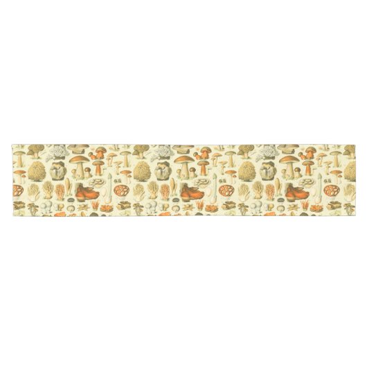 Mushroom Vintag Toadstool Antike Illustration Kurzer Tischläufer (Horizontal)