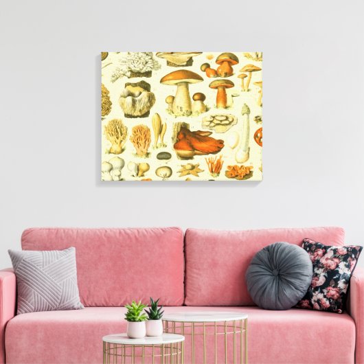 Mushroom Vintag Toadstool Antike Illustration Leinwanddruck (Insitu (Wohnzimmer))