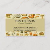 Mushroom Vintag Toadstool Antike Illustration Visitenkarte (Rückseite)