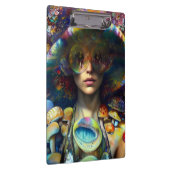 Mushroom Visions Trippy Retro Art Klemmbrett (Rechts)