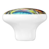 Mushroom Visions Trippy Retro farbenfroh Keramikknauf (Seitenansicht)