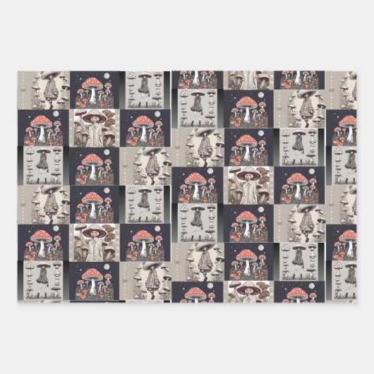 Mushroom Vogue Lady Geschenkpapier Set (Vorderseite 3)