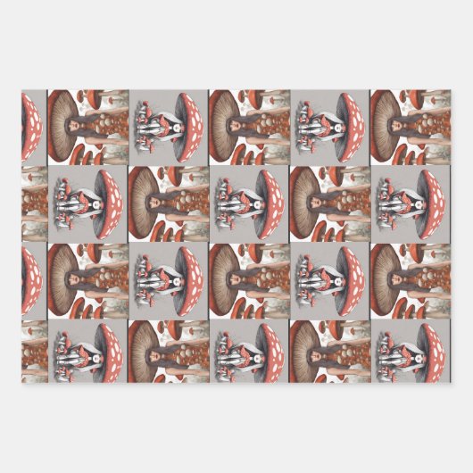Mushroom Vogue Lady Geschenkpapier Set (Vorderseite 2)