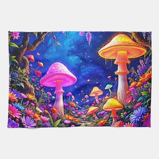 Mushroom-Wald Geschirrtuch (Horizontal)