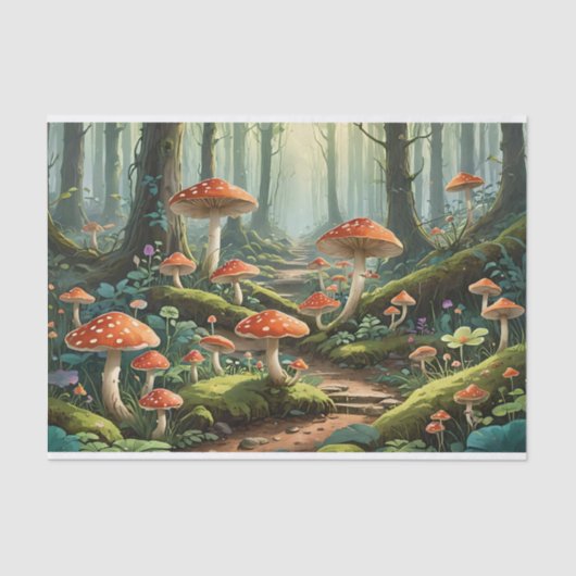 Mushroom-Wald Seidenpapier (Vorderseite)