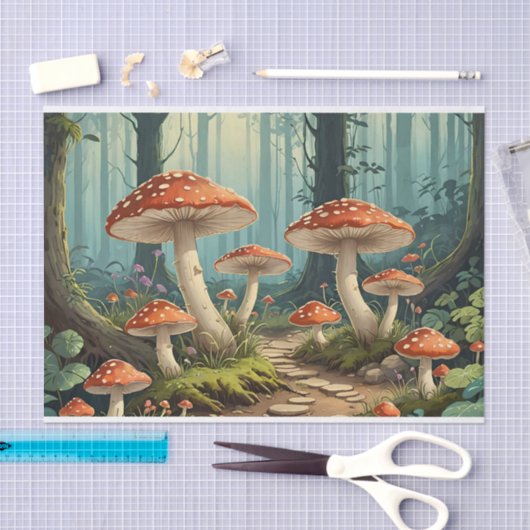 Mushroom-Wald Seidenpapier (Handwerk)
