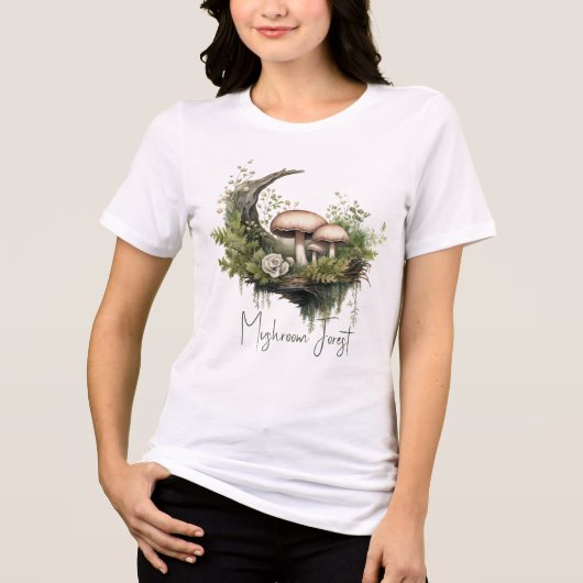 Mushroom-Wald Tri-Blend Shirt (Vorderseite)