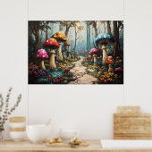 Mushroom-Wald verzaubert - Whimsical Fantasy Poster (Küche)