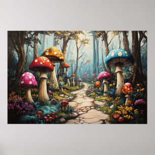 Mushroom-Wald verzaubert - Whimsical Fantasy Poster