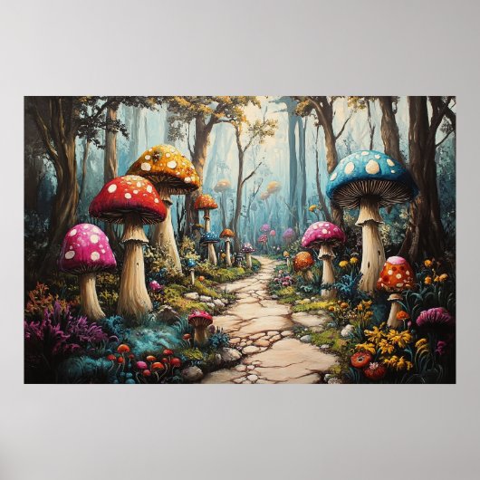 Mushroom-Wald verzaubert - Whimsical Fantasy Poster (Vorne)