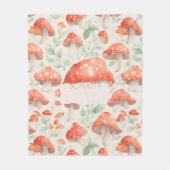Mushroom Wasserfarbe Personalisiertes Muster Fleecedecke (Vorderseite)