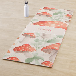 Mushroom Wasserfarbe Personalisiertes Muster Yogamatte
