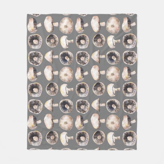 Mushroom Watercolor Fleecedecke (Vorderseite)