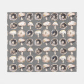 Mushroom Watercolor Fleecedecke (Vorderseite (Horizontal))