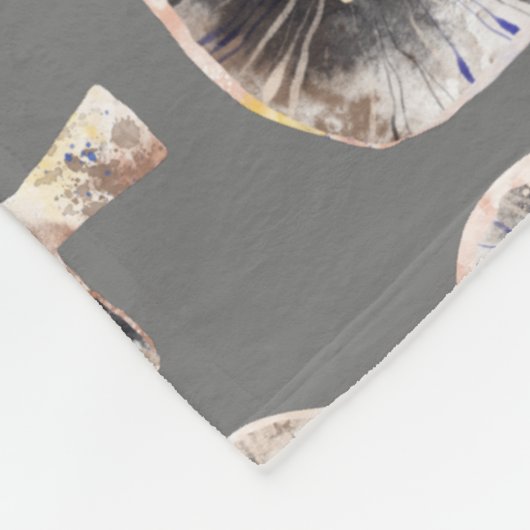 Mushroom Watercolor Fleecedecke (Ecke)