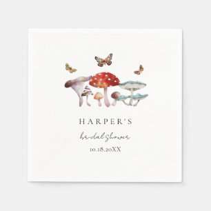 Mushroom Watercolor Forest Brautparty Serviette