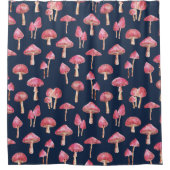 Mushroom Watercolor-Muster Duschvorhang (Vorderseite)