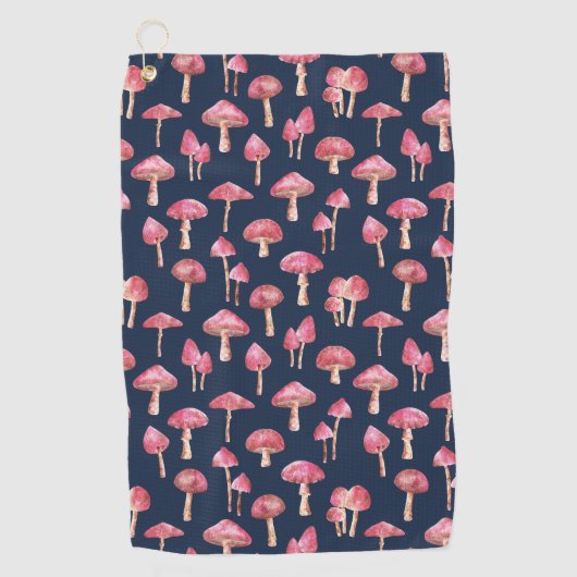 Mushroom Watercolor-Muster Golfhandtuch (Vorderseite)