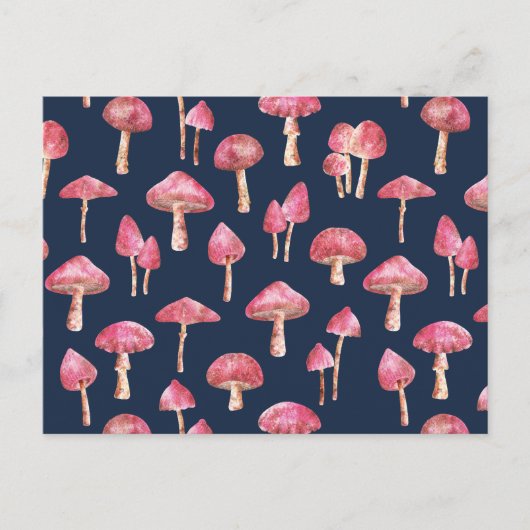 Mushroom Watercolor-Muster Postkarte (Vorderseite)