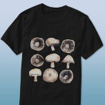 Mushroom Watercolor T-Shirt<br><div class="desc">Minimalistische Aquarellmalung von Pilzen in neutralen Brauntönen und Grautönen. Originelle Kunst von Nic Squirrell. Ideal für Vegetarier, Veganer, Köche und Koch.</div>