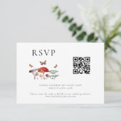 Mushroom Wedding QR Code RSVP Card (Stehend Vorderseite)