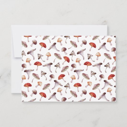 Mushroom Wedding QR Code RSVP Card (Rückseite)